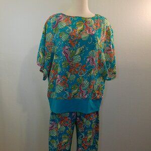 Island Republic Tropical Resort Set Blue Seahorse Seashell Polyester Size XL